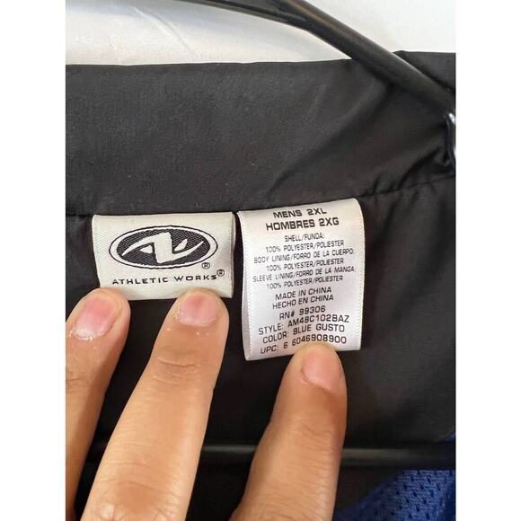 Athletic Works Men's Blue Windbreaker Jacket Size 2XL - Picture 2 of 3